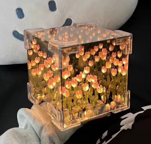 Tulip Cube Mirror Lamp – DIY Acrylic Decorative Night Light
